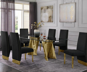 VICTORIA DINING SET 7 PCS BLACK