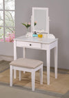 2208  IRIS VANITY & STOOL WHITE