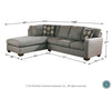 70200 Zella 2-Piece Sectional with Chaise by Ashley