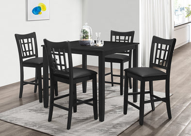 7855 5 Pcs Counter Height Set Black