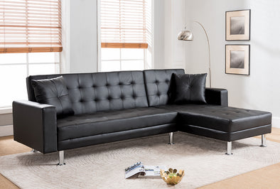 8036 Sectional Sofa Bed Black