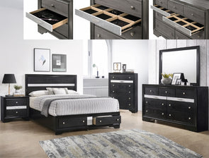 B4670  Regata Collection Black Finish Wood