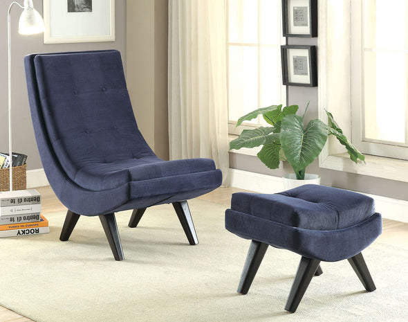 ESMERALDA CHAIR W/ OTTOMAN, NAVY     |     CM-AC6839NV