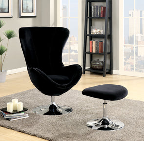 ELOISE CHAIR W/ OTTOMAN     |     CM-AC6841 Black