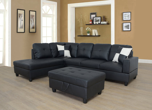 Sectional 3pcs with ottoman f091