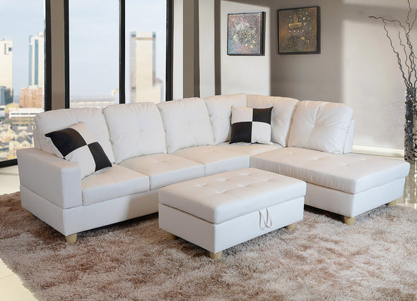 Sectional 3pcs with ottoman f092