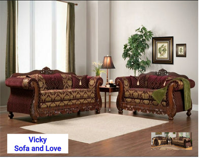 Vicky Sofa and Love Set Wine