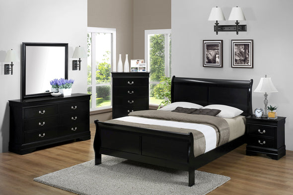 B3950 Louis Philip Modern Black Bed Frame