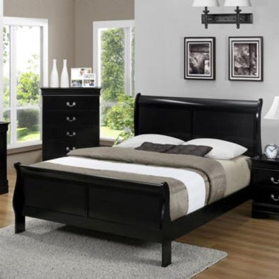 B3950 Louis Philip Modern Black Bed Frame